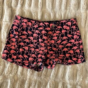 EUC JCREW Flamingo Print Chino Shorts Size 0